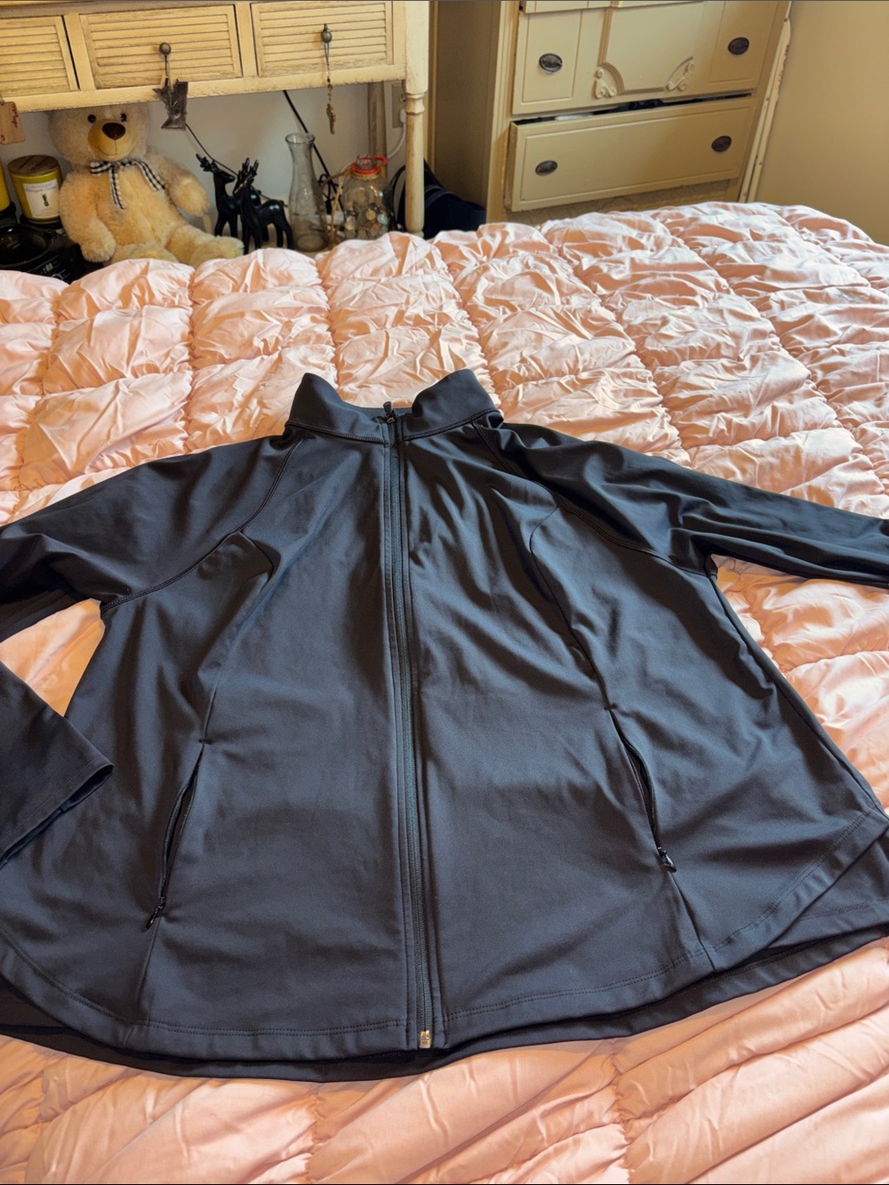 TEK Ger Track Jacket 2X Women’s Plus Size Shirt Athletic Top Workout Black